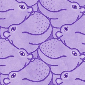 Heads Up Hippos - lilac