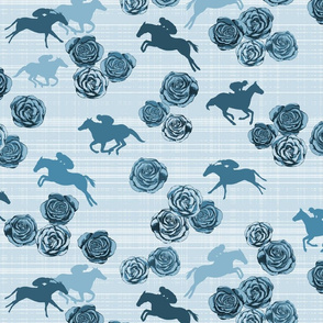 Horses And Roses Blue