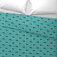 Medium Scale Border Collies and Sheep on Teal