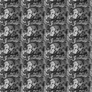 BN1 - SM - Abstract Marbled Mystery in Monochromatic  Grey