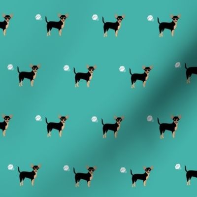 chihuahua fart funny dog breed fabric teal