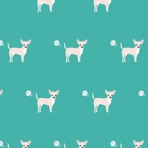 chihuahua fart funny white coat dog breed fabric teal