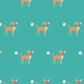 chihuahua fart funny dog breed fabric teal