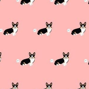 corgi fart funny dog breed fabric welsh corgi tricolored pink