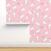 Unicorns in Space - pink - SMALL