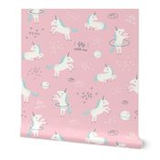 Unicorns in Space - pink - SMALL