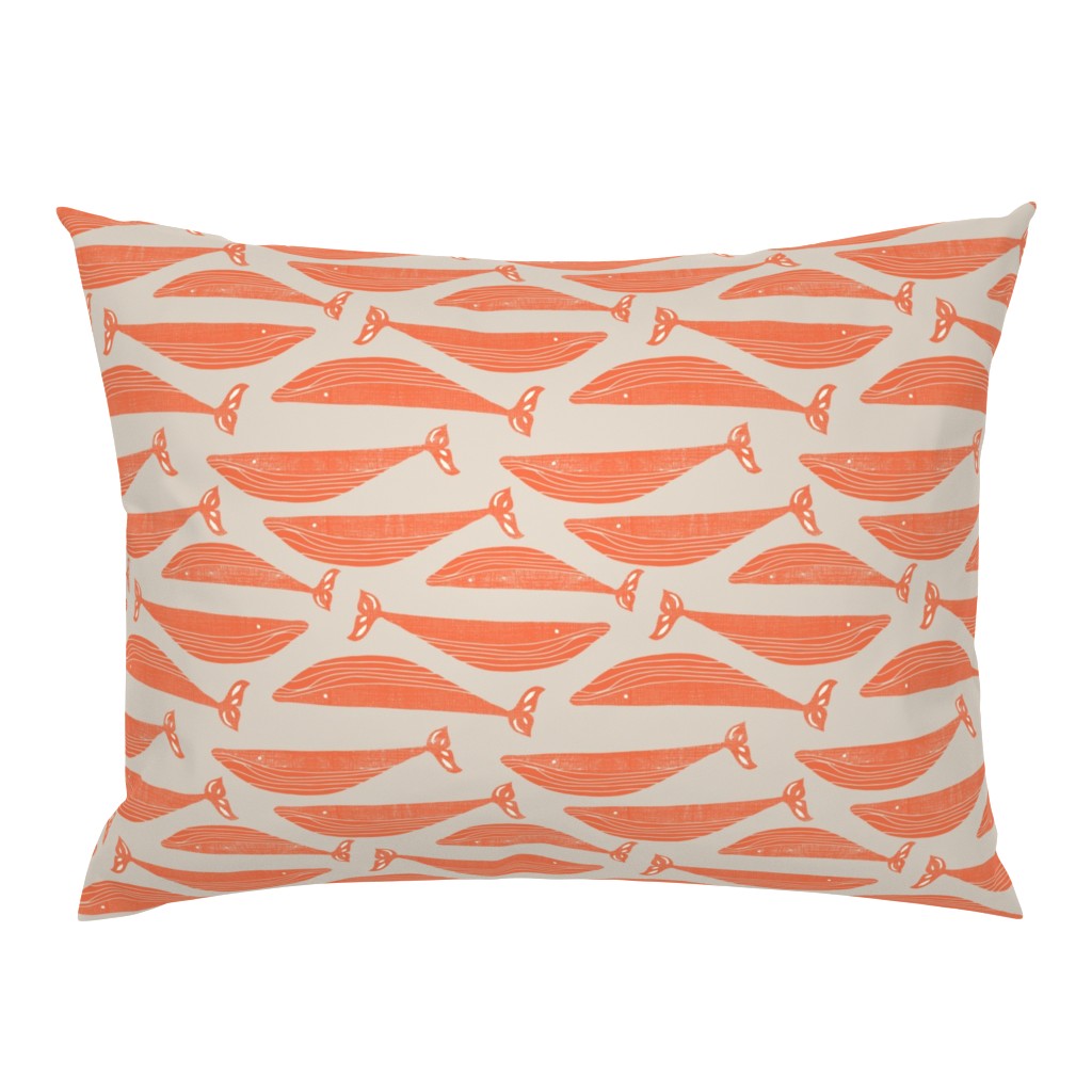 Textured Orange whales