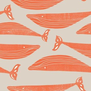 Textured Orange whales