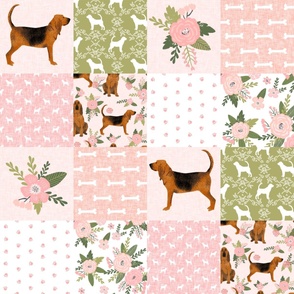 bloodhound  pet quilt d dog breed nursery fabric cheater quilt wholecloth