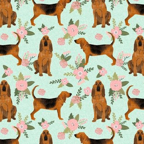 bloodhound  pet quilt d dog breed nursery fabric coordinate floral