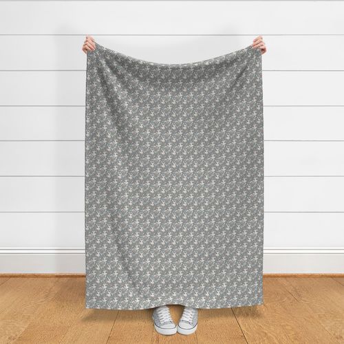 SMALLER Gray Fox - Sleepy Foxes (steel grey) Baby Boy Nursery Woodland Animals Kids Childrens Bedding S2