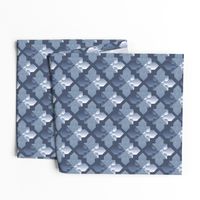 Origami Square Flowers blue monochrome