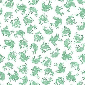 plague of small frogs - green on white