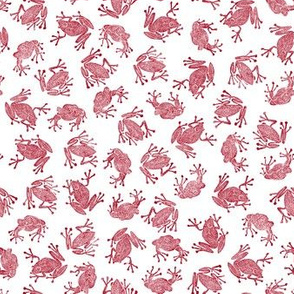 plague of small frogs - red on white