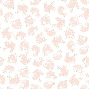 small frog princesses - peach on white