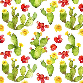 Bright Cacti - Large Print - Desert Cactus - Prickly Pear