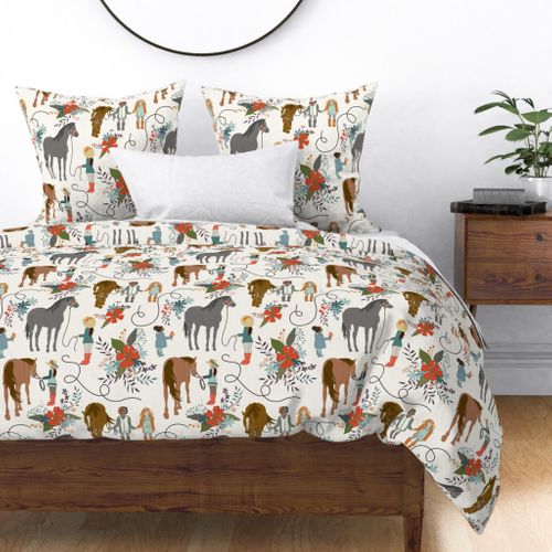 Dreaming - Horses and Girls Fabric | Spoonflower