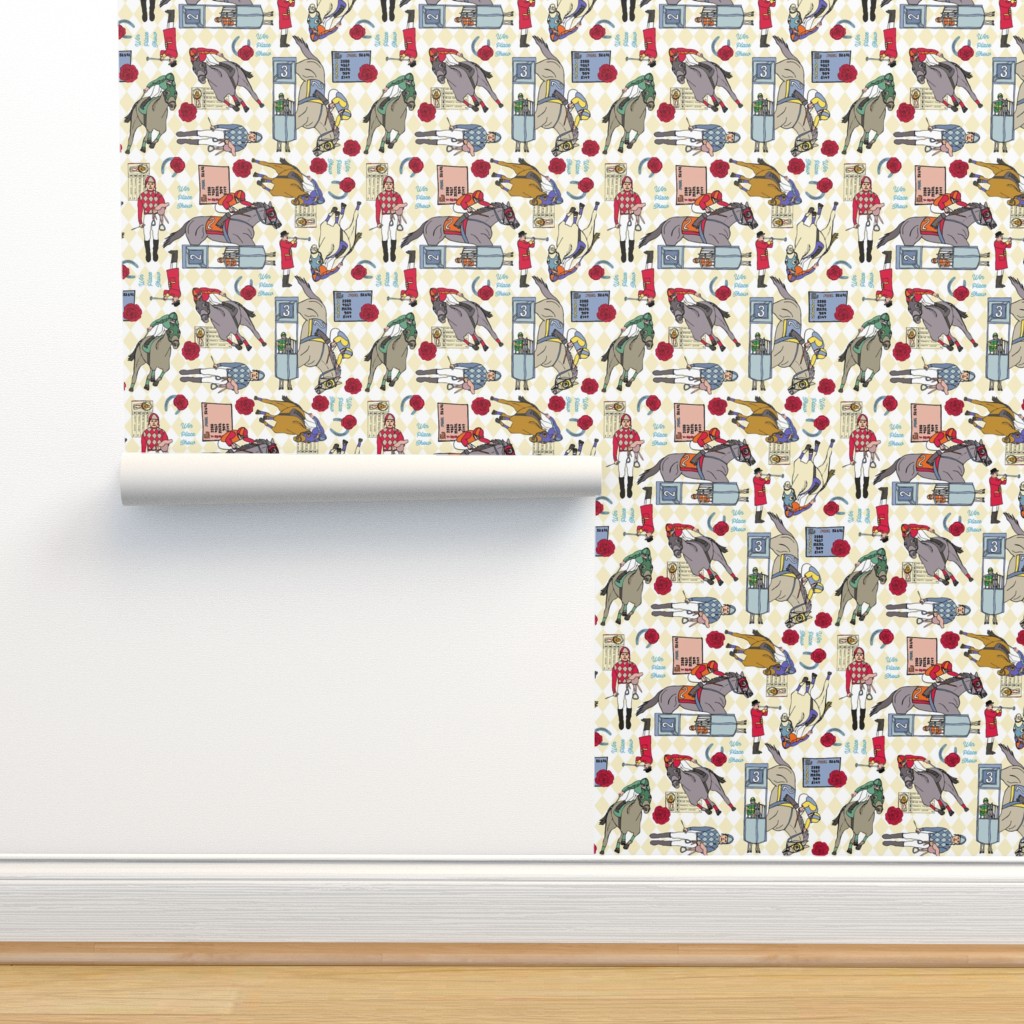 win-place-show-at-the-horse-races-wallpaper-spoonflower