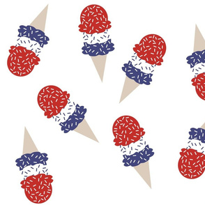 Ice Cream Red White Blue