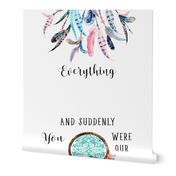 2 to 1 yard of Minky / Pink & Aqua / Suddenly Quote