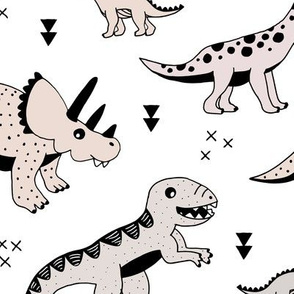 Cool Scandinavian kids dino friends dinosaur pattern gender neutral LARGE Jumbo