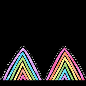Rainbow triangle boarder black horizontal