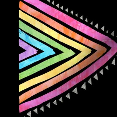 Rainbow triangle boarder black verticle