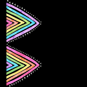Rainbow triangle boarder black verticle