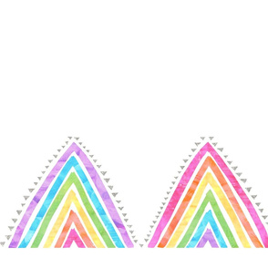 Rainbow triangle boarder white horizontal
