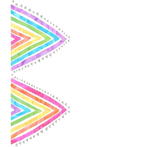 Rainbow triangle boarder white verticle
