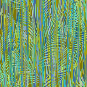 Palms Ribbons Olive 200