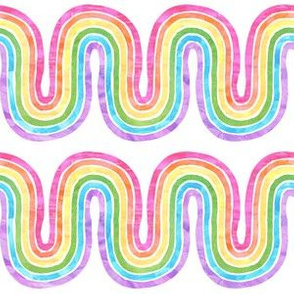 rainbow wave white mini horizontal