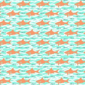 Orange Sharks with Waves