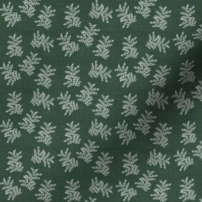 Delicate Fern, Pine Green Linen // small