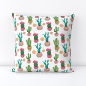 Watercolour Cacti plants succulent houseplants 