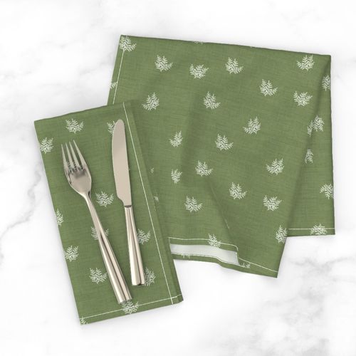 Feathery Fern, Thistle Green_Linen