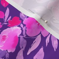 Watercolor Floral Pink Purple