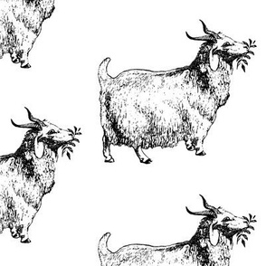 Vintage Goat with Leaf Antique Pattern (large version)