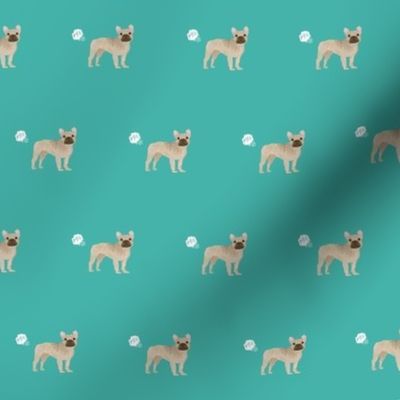 frenchie french bulldog fart dog breed funny fabric teal