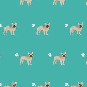 frenchie french bulldog fart dog breed funny fabric teal