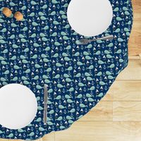 nautical whales // mint and navy blue whale sailboat anchors fabric anchor design cute baby nursery andrea lauren fabric