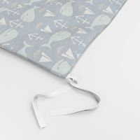 nautical whales // mint and navy blue whale sailboat anchors fabric anchor design cute baby nursery andrea lauren fabric