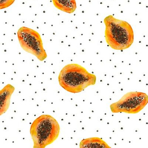 Papaya with seeds pattern