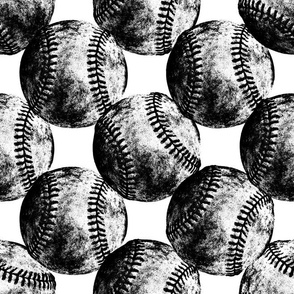 Vintage Baseballs B&W (Large Print Size)