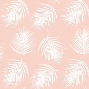 4" Palm Leaves - White with Dark Pink Background