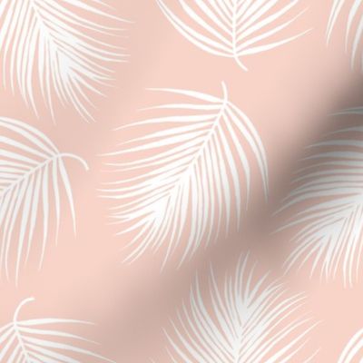 8" Palm Leaves - White with Dark Pink Background