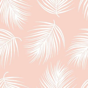 8" Palm Leaves - White with Dark Pink Background