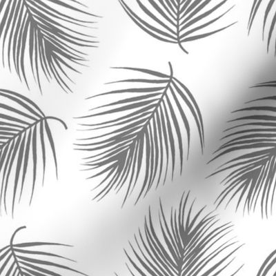8" Palm Leaves - Grey