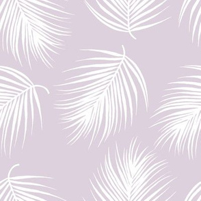 8" Palm Leaves - White with Lilac Background