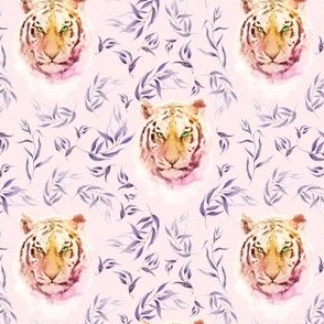 4" Boho Lilac Tiger and Branches - Pink